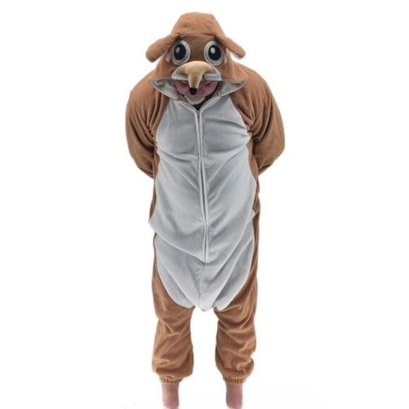 SimZoo adult unisex animal brown white pink tail large - Picture 1 of 6